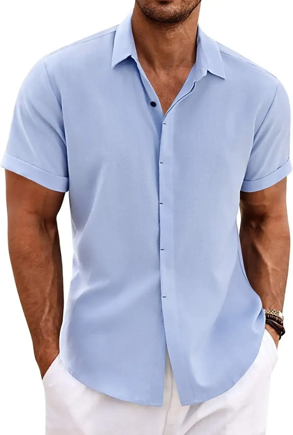 Herren Freizeit Pullover Kurzarm Modehemd