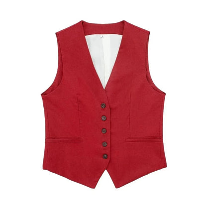 Damen Mode Anzug Streetwear Weste