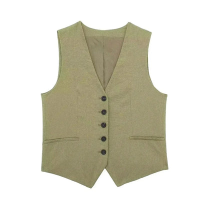 Damen Mode Anzug Streetwear Weste
