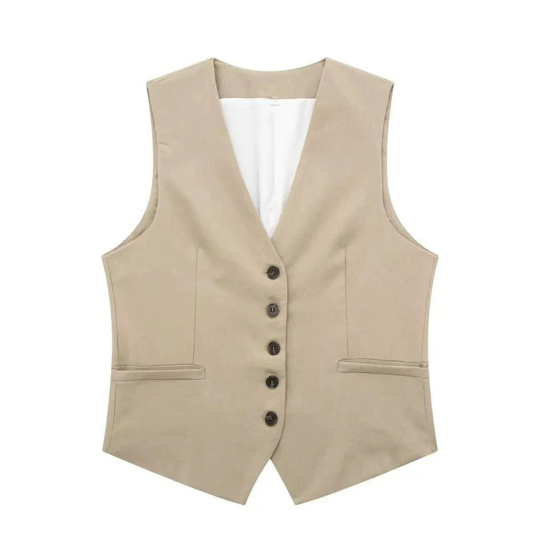 Damen Mode Anzug Streetwear Weste