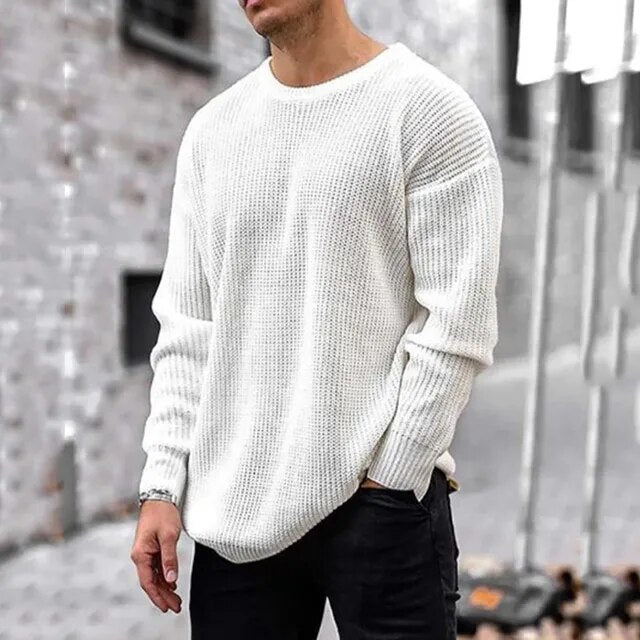 Round neck sweater Loose knitted sweater