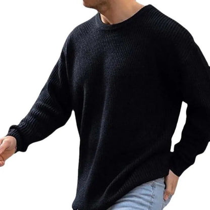 Round neck sweater Loose knitted sweater