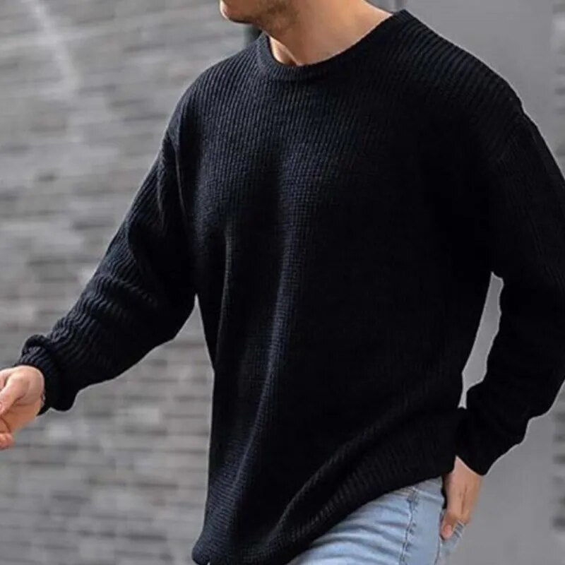 Round neck sweater Loose knitted sweater