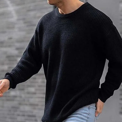 Round neck sweater Loose knitted sweater