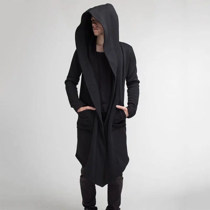 Offene Strickjacke Cape Mantel mit Kapuze für Männer Frauen