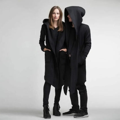 Offene Strickjacke Cape Mantel mit Kapuze für Männer Frauen