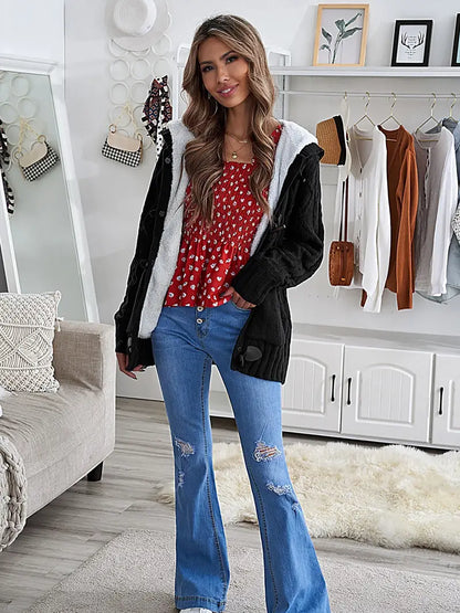 Outerwear Flare Button Sweater