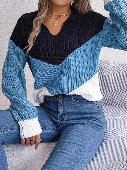 Color Block Knit Sweater