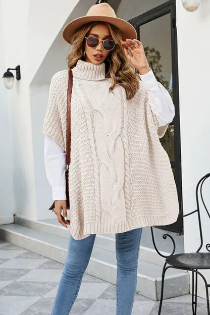 High neck twist scarf sweater with loose round neck 