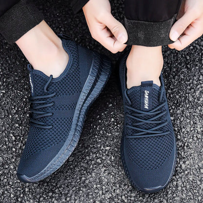 Trendy Breathable Lace Up Knit Sneakers