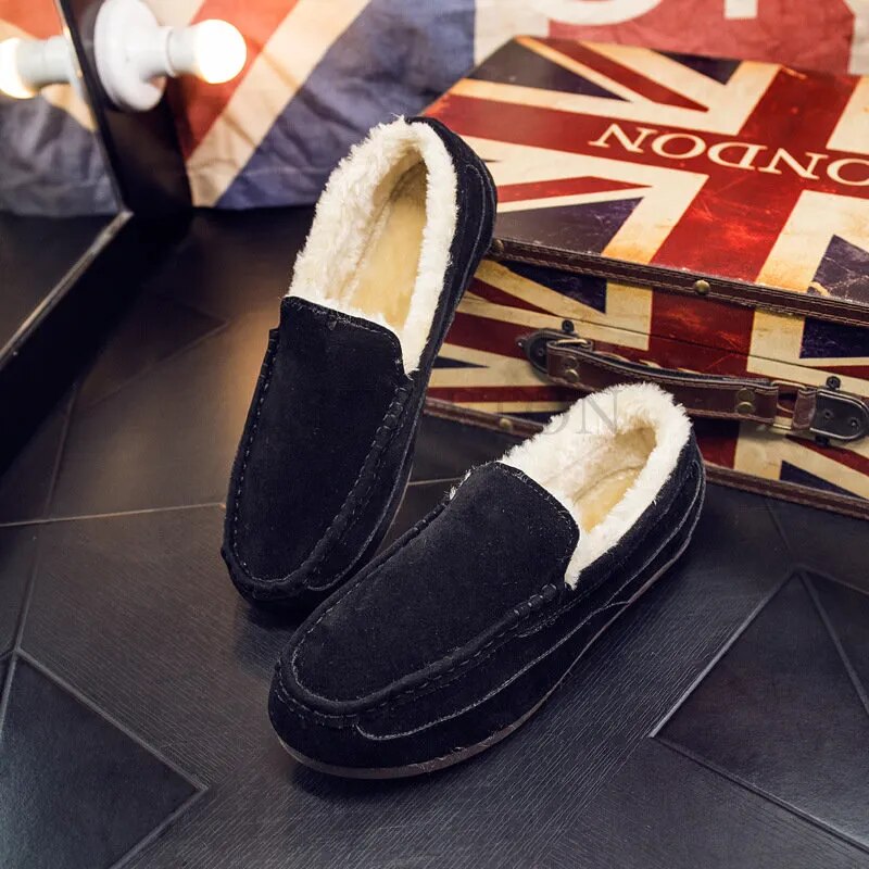 Men's Winter Leather Loafer Shoes