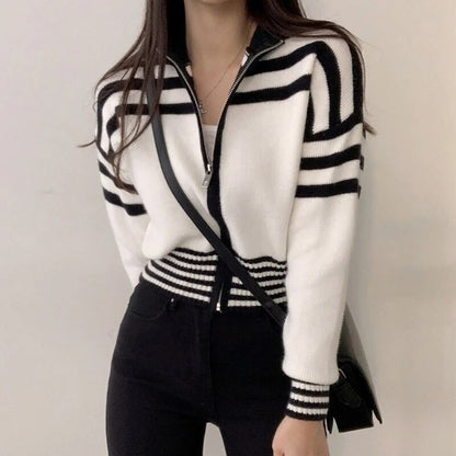 Zip up with contrast stripes