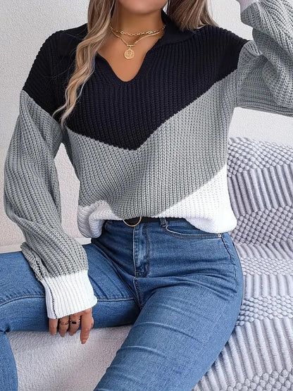 Color Block Knit Sweater